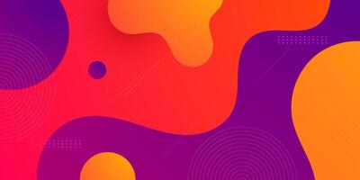 Minimal purple and orange gradient fluid textured background design in 3D style with liquid color pattern. Wave design. vector
