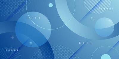 Colorful blue abstract background with simple circle shape and lines pattern. Bright blue design. Modern with geometric circle shapes concept. vector