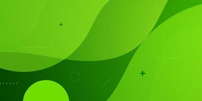 Abstract wave colorful green background with dynamic shape design and simple pattern. vector