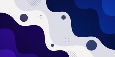 Dark blue geometric business banner design. Creative banner design with wave shapes and lines for template. Simple design on white horizontal banner. vector