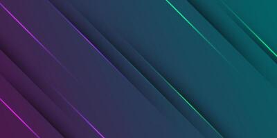 Abstract dark purple and green 3D background gradient with shadow and lights background. vector
