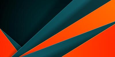 Abstract orange and green papercut on geometric 3D background design. Modern overlap futuristic background with shadow. vector