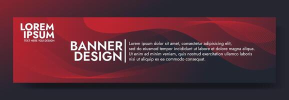 Abstract Dark Red banner template with Wavy Shapes vector