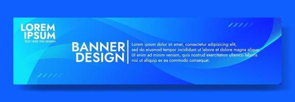 Abstract Blue banner template with Wavy Shapes vector