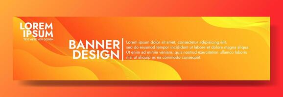 Abstract Yellow banner template with Wavy Shapes vector