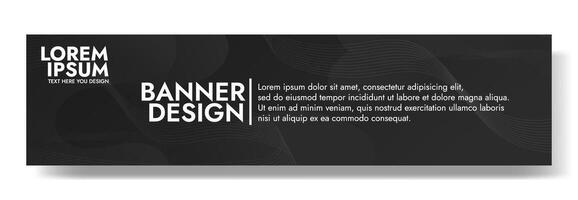 Abstract Black banner template with Wavy Shapes vector