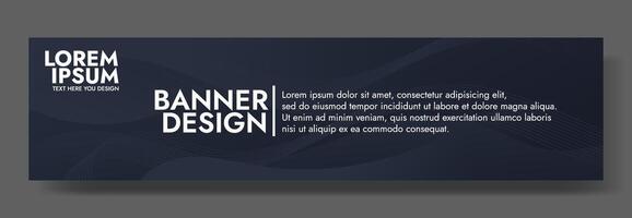 Abstract Black banner template with Wavy Shapes vector
