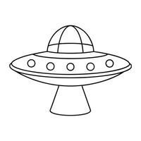 Outer Space Outline Design, Space Clipart - Spaceship Illustration in black and white vector