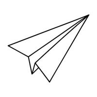 Outer Space Outline Design, Space Clipart - Paper Airplane Illustration in black and white vector