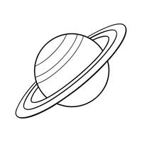 Outer Space Outline Design, Space Clipart - Saturn Illustration in black and white vector