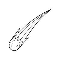 Outer Space Outline Design, Space Clipart - Comet Illustration in black and white vector