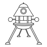 Outer Space Outline Design, Space Clipart - Lander Spacecraft Illustration in black and white vector