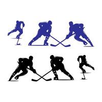 Ice Hockey Player Game Silhouette vector