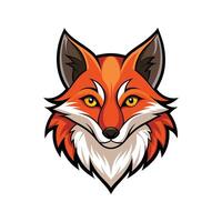 Unique Fox Head in Colorful Illustration Style vector