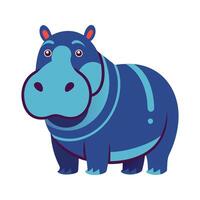 Dynamic Hippopotamus in Bold Color Design vector
