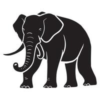 Elephant Silhouette Front View Isolated on White Background vector