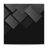 abstract black or dark theme background with square dark gradient vector