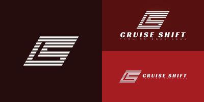 Modern strip initial letter CS or SC in silver-white color isolated on multiple background colors. The logo is suitable for AI car shopping website logo design inspiration templates. vector