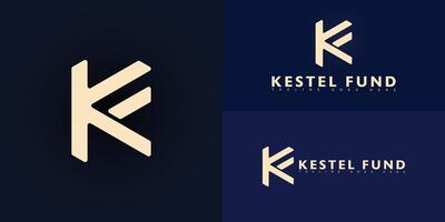 Abstract initial letter KF or FK in gold color isolated on multiple background colors. The logo is suitable for Nature Foundation logo design inspiration templates. vector