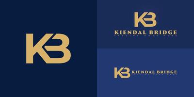 Abstract initial letter BK or KB in gold color isolated on multiple background colors. The logo is suitable for real estate management logo design inspiration templates. vector