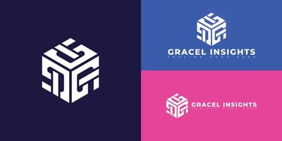 Modern hexagon initial letter GI or IG in white color isolated on multiple background colors. The logo is suitable for senior living software logo design inspiration templates. vector
