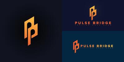 Modern initial letter PB or BP in orange color isolated on multiple background colors. The logo is suitable for influencer platform logo design inspiration templates. vector