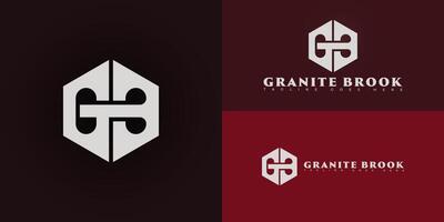 Abstract hexagon initial letter GB or BG in silver-white color isolated on multiple background colors. The logo is suitable for holding company logo design inspiration templates. vector
