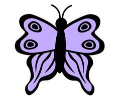 Butterfly with abstract ornament design wings. Insect element. illustration isolated on white background. vector