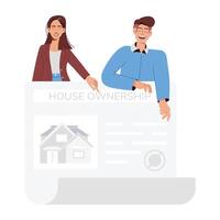 A flat style illustration of house ownership vector