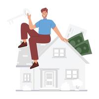 A flat illustration of property investment vector