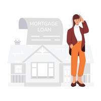 A flat illustration of mortgage loan vector