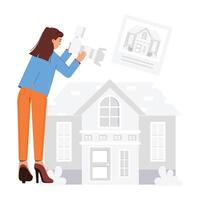 A flat style illustration of home photography vector