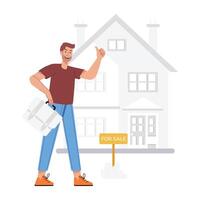 Home sale illustration in flat style vector