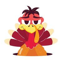 Turkey mascot designed in flat style vector