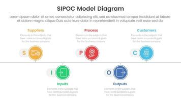 sipoc infographic template banner with timeline circle point right direction with 5 point list information for slide presentation vector