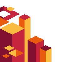 Red And Orange Abstract Retro Geometric Pattern on a White Background vector