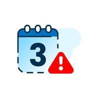 3 Days Remaining, Expiry Date Countdown Calendar concept illustration flat design. simple modern graphic element for banner, ui, infographic, icon vector