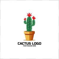 Simple abstract cactus logo, icon design element vector