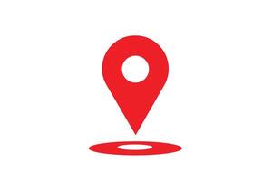 a red pin on a white background vector