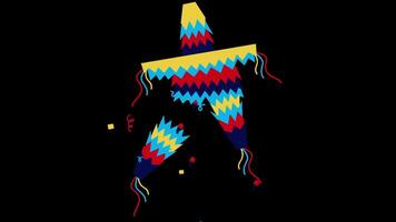 Open Pinata, Stock Overlay 4k Animation , 3D Motion Graphics loop Animation, with Chroma key, Alpha Channel, High Resolution, Black and Green Screen Background video