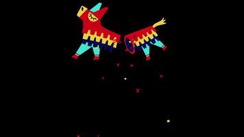 Open Pinata, Stock Overlay 4k Animation , 3D Motion Graphics loop Animation, with Chroma key, Alpha Channel, High Resolution, Black and Green Screen Background video