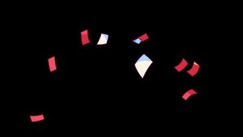 Confetti for Party Celebration, Stock Overlay 4k Animation , 3D Motion Graphics loop Animation, with Chroma key, Alpha Channel, High Resolution, Black and Green Screen Background video