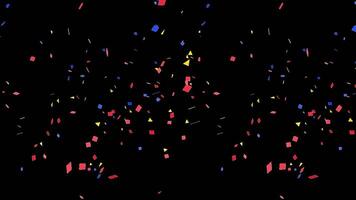 Confetti for Party Celebration, Stock Overlay 4k Animation , 3D Motion Graphics loop Animation, with Chroma key, Alpha Channel, High Resolution, Black and Green Screen Background video