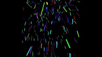 confete para festa celebração, estoque sobreposição 4k animação , 3d movimento gráficos ciclo animação, com croma chave, alfa canal, Alto resolução, Preto e verde tela fundo video