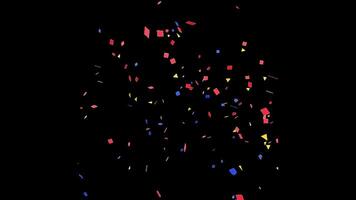 Confetti for Party Celebration, Stock Overlay 4k Animation , 3D Motion Graphics loop Animation, with Chroma key, Alpha Channel, High Resolution, Black and Green Screen Background video