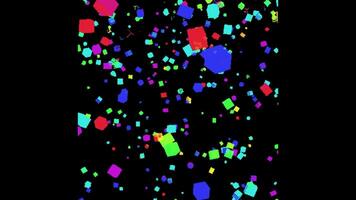 Confetti for Party Celebration, Stock Overlay 4k Animation , 3D Motion Graphics loop Animation, with Chroma key, Alpha Channel, High Resolution, Black and Green Screen Background video