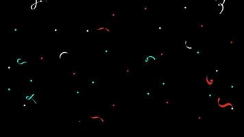 Confetti for Party Celebration, Stock Overlay 4k Animation , 3D Motion Graphics loop Animation, with Chroma key, Alpha Channel, High Resolution, Black and Green Screen Background video