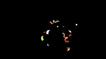Confetti for Party Celebration, Stock Overlay 4k Animation , 3D Motion Graphics loop Animation, with Chroma key, Alpha Channel, High Resolution, Black and Green Screen Background video