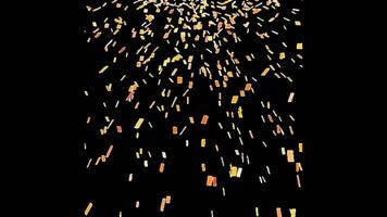 Confetti for Party Celebration, Stock Overlay 4k Animation , 3D Motion Graphics loop Animation, with Chroma key, Alpha Channel, High Resolution, Black and Green Screen Background video