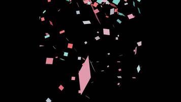 Confetti for Party Celebration, Stock Overlay 4k Animation , 3D Motion Graphics loop Animation, with Chroma key, Alpha Channel, High Resolution, Black and Green Screen Background video